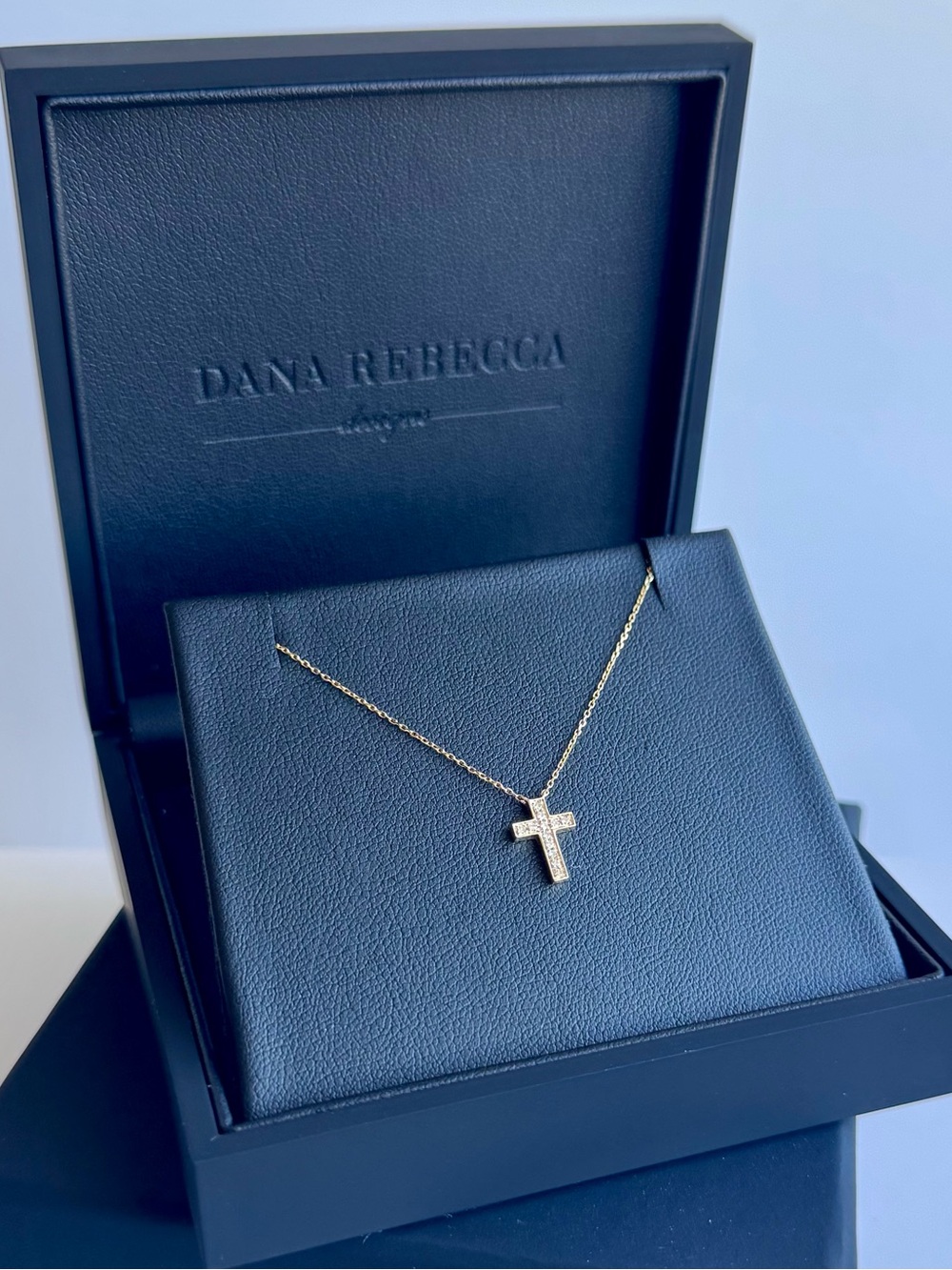 DRD Dana Rebecca Diamond Cross Necklace | 14K Yellow Gold | 18”